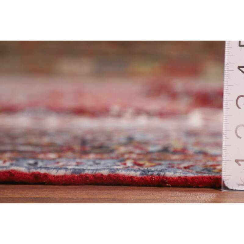 Traditional Red Kashan Turkish Rug Machine-Made Living Room Carpet - 9'7" x 12'6"