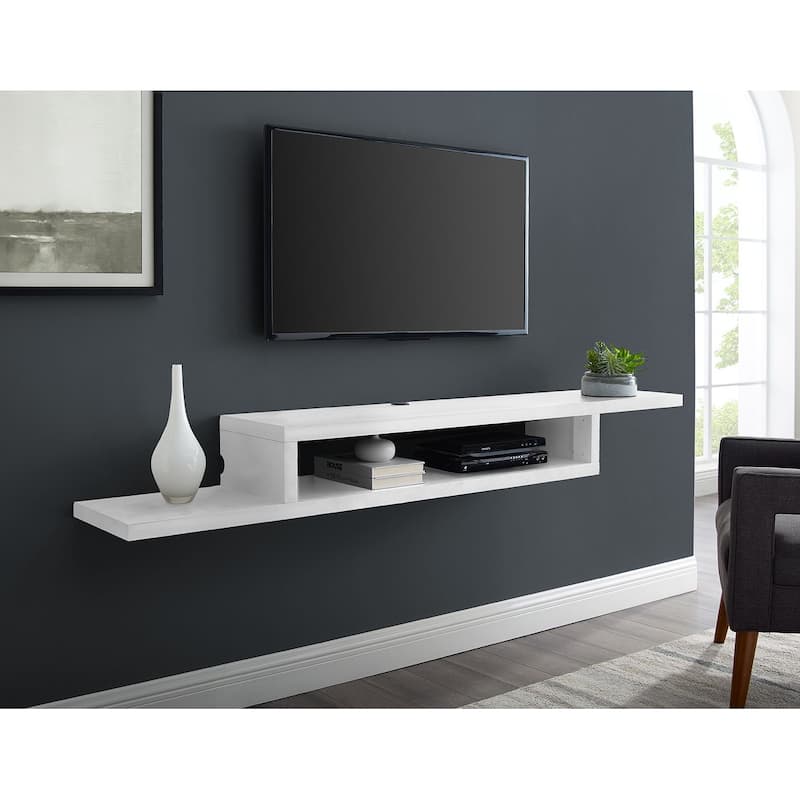 Asymmetrical Wall Mounted TV Console Entertainment Center Wall Decor Shelve Storage