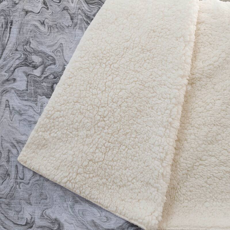 Premium Machine Washable Abstract Watercolor Sherpa Throw Blanket