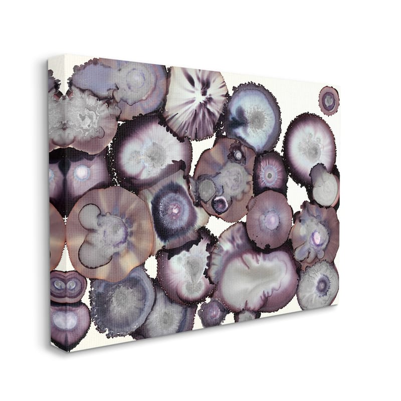 Stupell Grey and Purple Abstract Geode Stretched Canvas Wall Art - 30 x 40