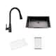 Option black sink+black faucet+grid+roll up rack