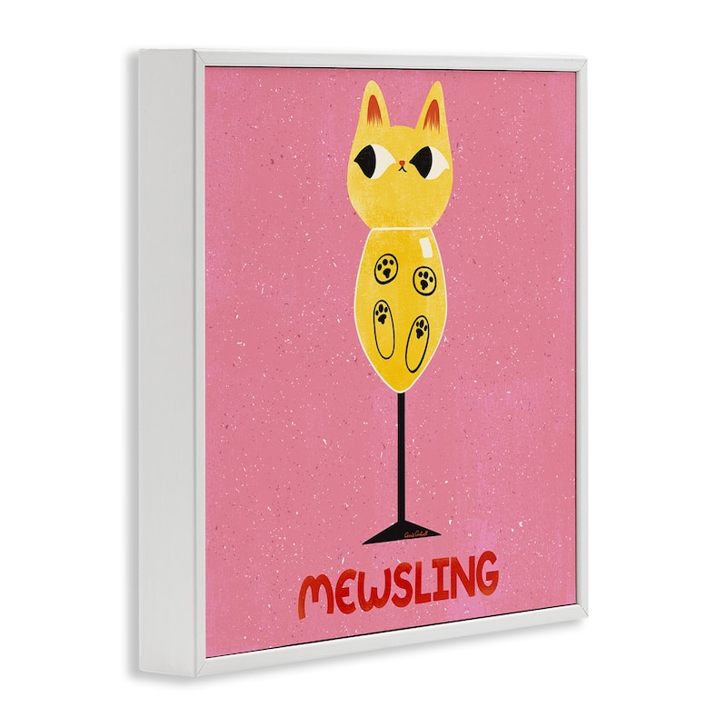 Stupell Mewsling Cat Wine Framed Giclee Art Design By Carrie Cantwell
