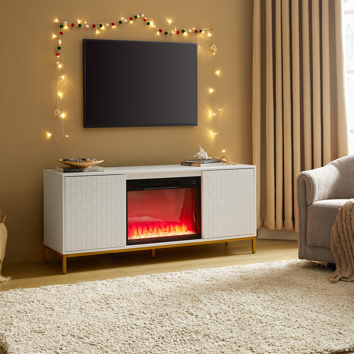 Assembled Fireplace TV Stand Bed Bath Beyond