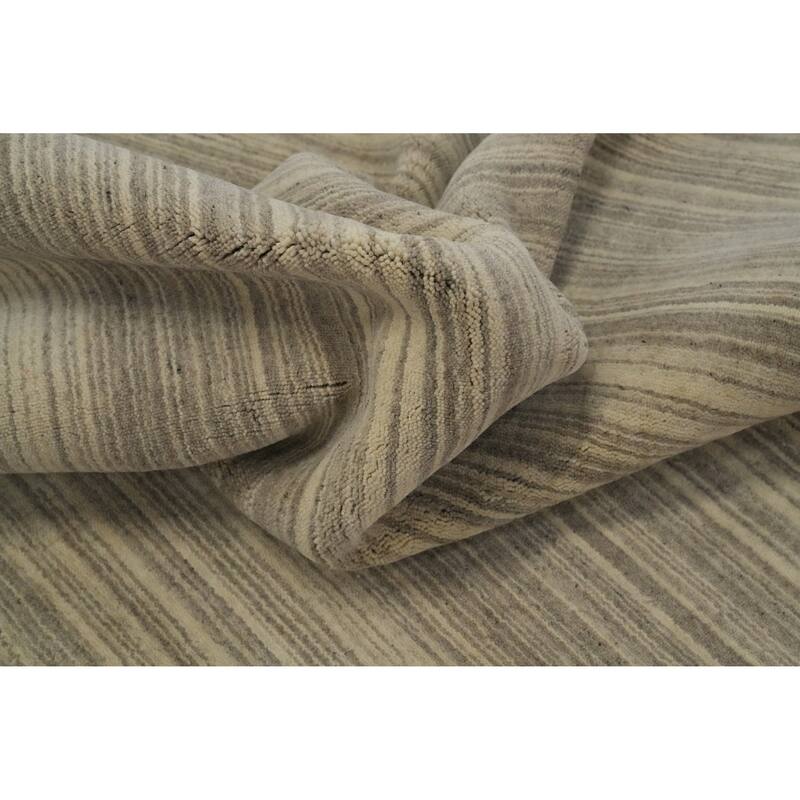 Hand Knotted Oriental 100% Wool Carpet Tribal Animal Pictorial Beige & Ivories Gabbeh Area Rug - 9' 0'' X 5' 11''