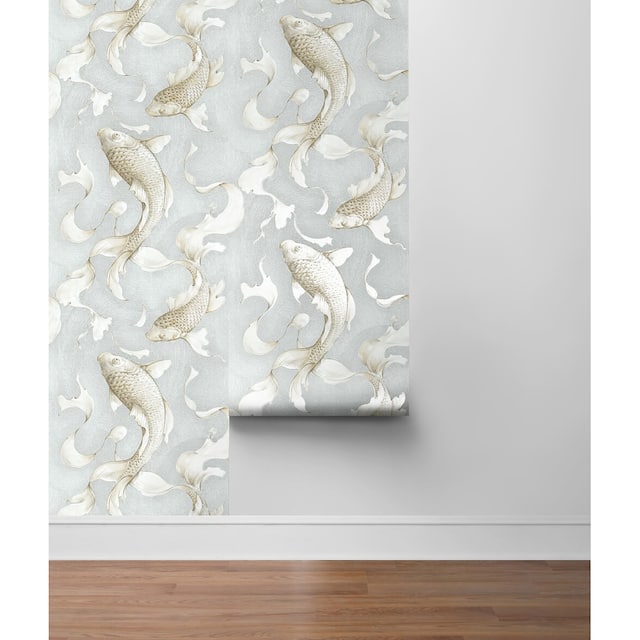 NextWall Metallic Koi Fish Peel and Stick Wallpaper - 20.5 in. W x 18 ft. L