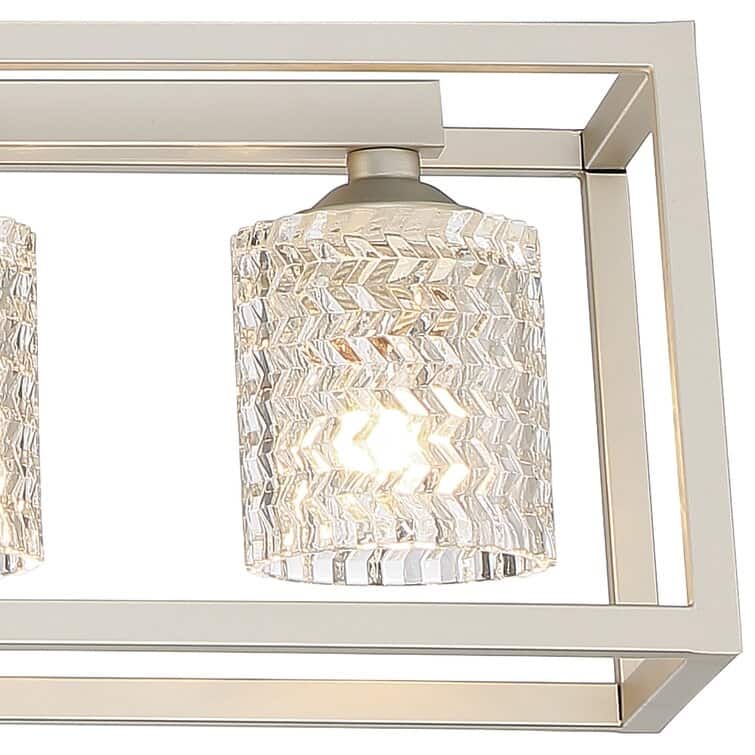 Modern Glam 5-light 37in Kitchen Island Lights Crystal Rectangle Chandelier