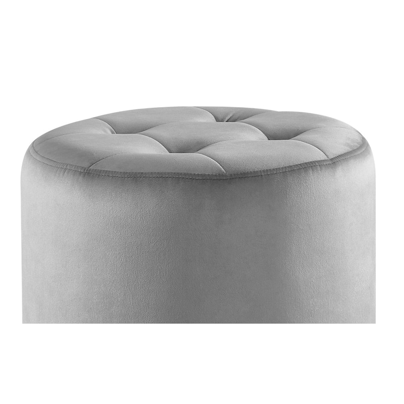 Swivel Upholstery Pouf Ottoman - 19.25" - Gray