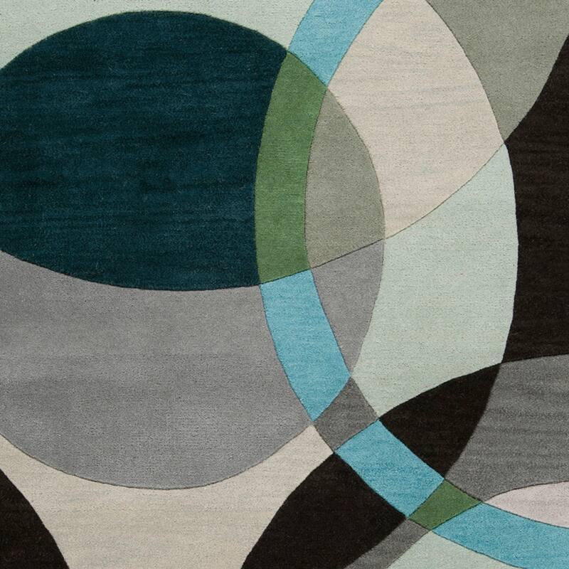 Mayflower Handmade Modern Circles Wool Area Rug