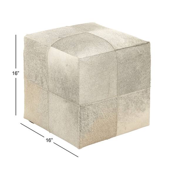 dimension image slide 1 of 4, Glam Leather Stool 16 x 16 x 16