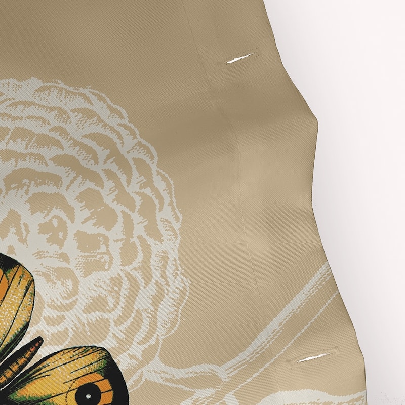 71 x 74-inch Antique Butterflies and Flowers Animal Print Print Print Shower Curtain