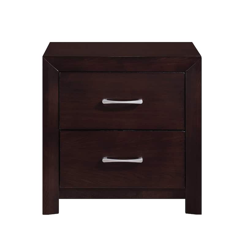 Contemporary Design 1pc Nightstand of Drawers Pulls Bedroom Furniture - Espresso
