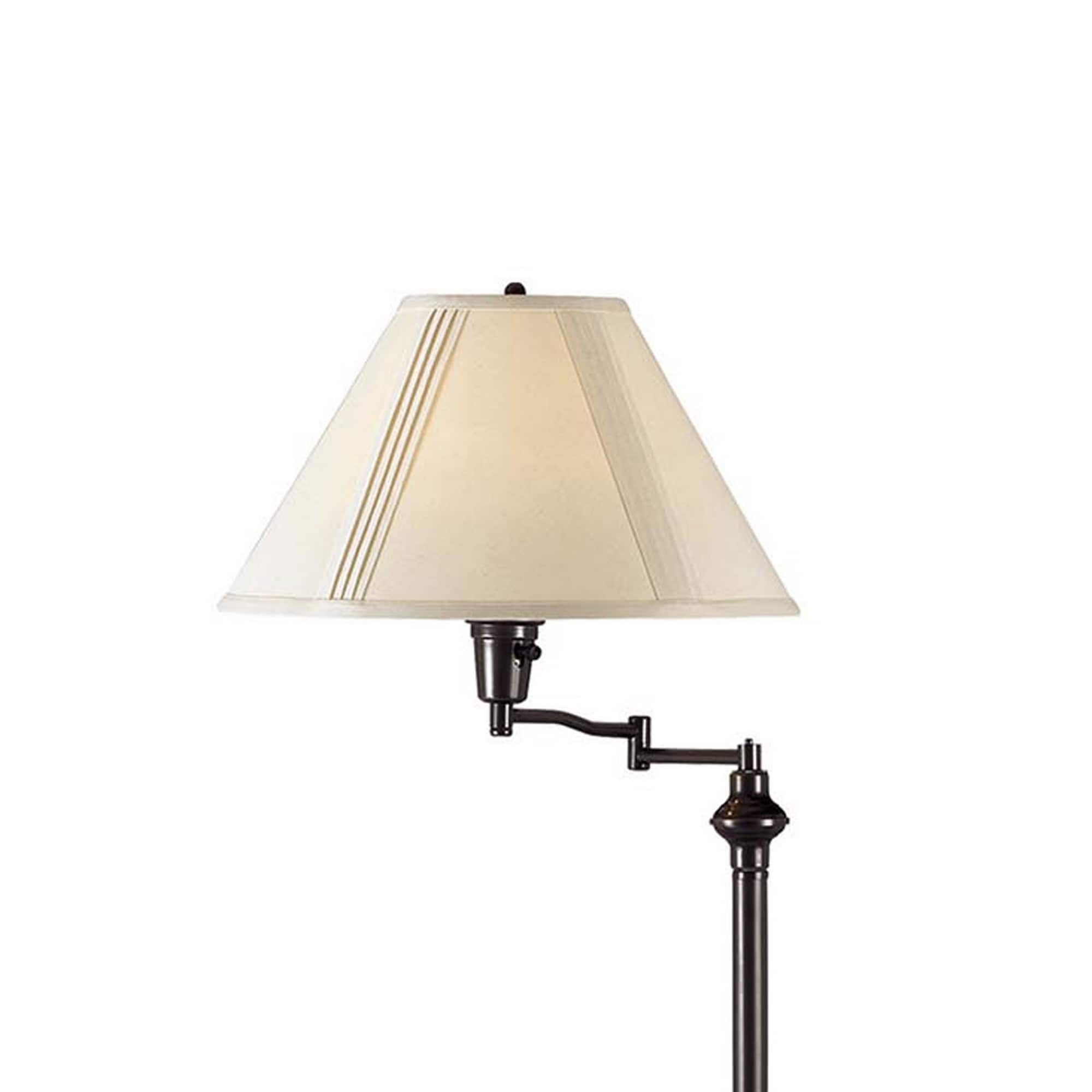 150 Watt Metal Floor Lamp with Swing Arm and Fabric Conical Shade