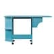 SEI Furniture Eaton Expandable Rolling Wooden Craft Station Sewing Table White