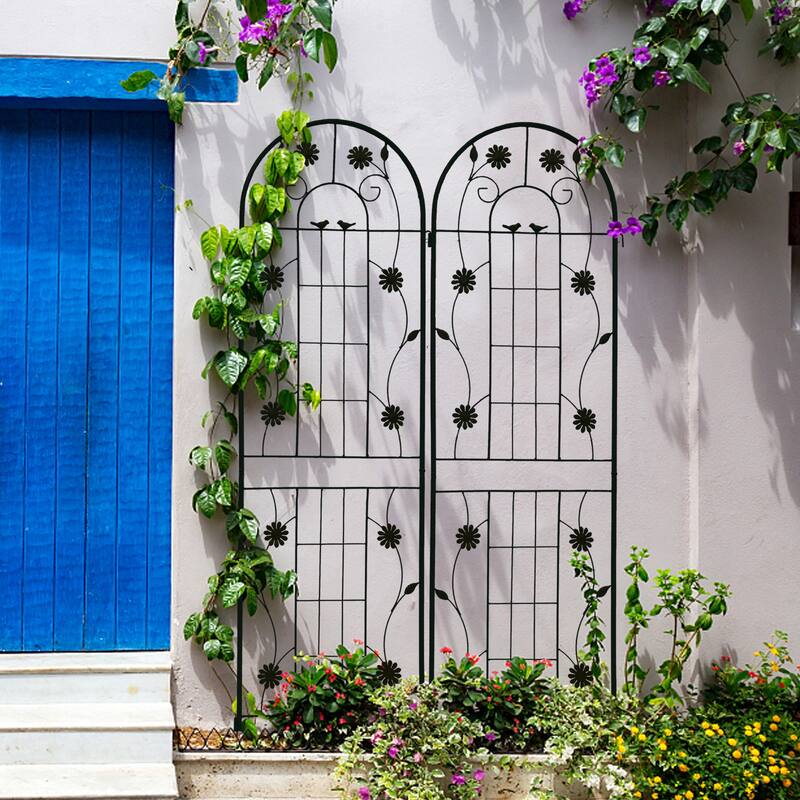2 Pack Metal Garden Trellis 71" x 19.7" Rustproof Trellis for Climbing Plants Outdoor Flower Support