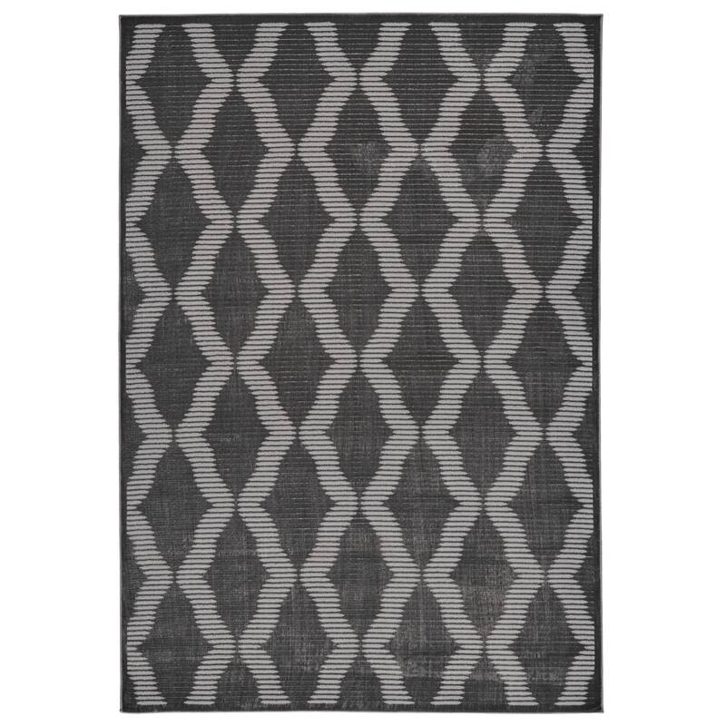 Alexander Geometric Diamonds Rug, Charcoal Gray, Accent Rug - 8' x 11' - Charcoal Gray/Vapor Gray
