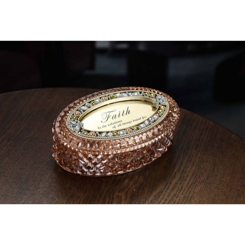 LED Lighted Oval Shaped Jewelry Boxes - 5" - Amber - Set of 4