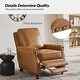 preview thumbnail 26 of 67, HULALA HOME Cigar Mid-century Modern Genuine Leather Recliner with Solid Wood Legs and Nailhead Trim