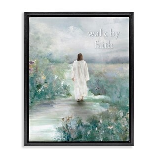 Stupell Walk By Faith Prayer Framed Floater Canvas Wall Art Design By ...