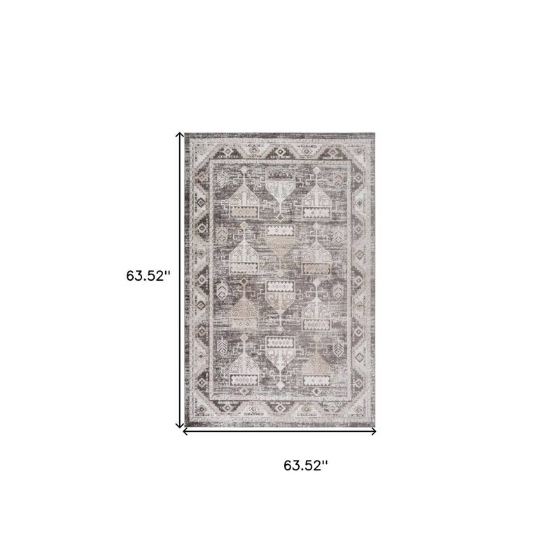 Distressed Abstract Modern Stain Resistant Woven Low Pile Area Rug