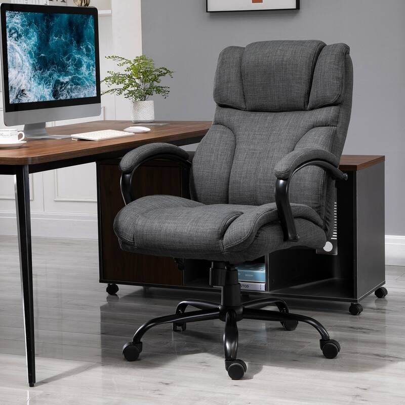 High Back Big and Tall Executive Office Chair, Ergonomic Computer Desk Chair, Adjustable Height Desk Chair with Wheels - N/A