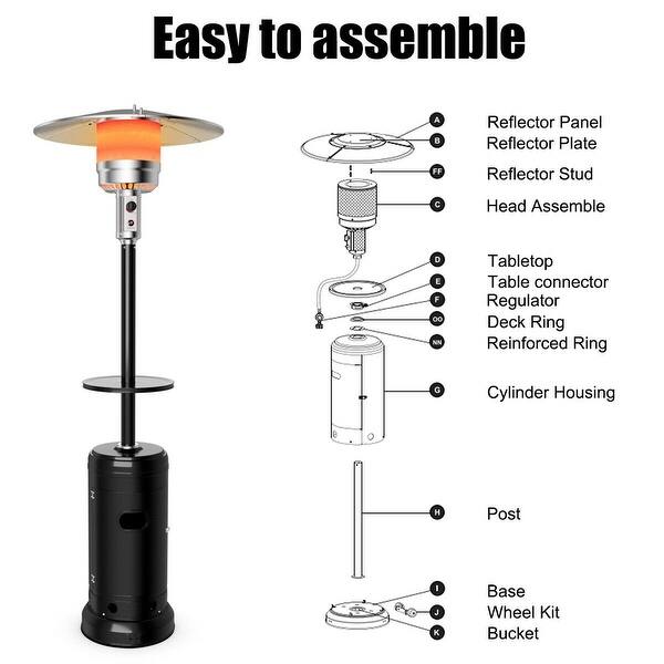 Shop Gymax Outdoor Patio Heater Propane Standing Lp Gas Steel W