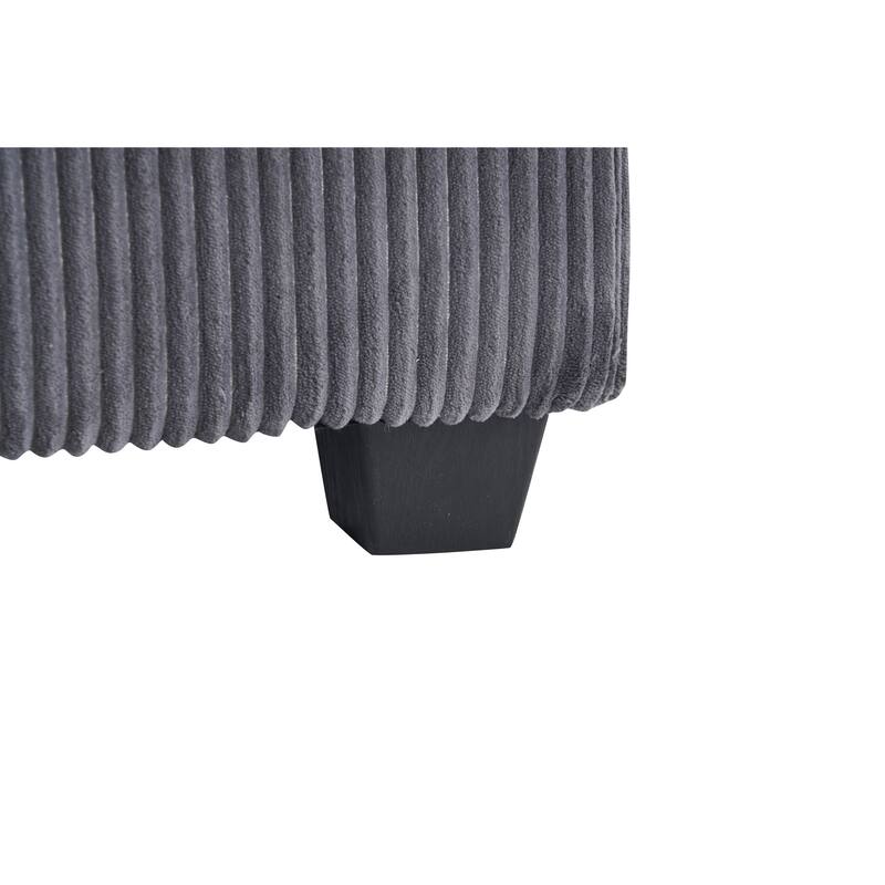 Corduroy Single Sofa with Ottoman, Comfy High Resilience Deep Seat Couch, Lounge Sofa Chair with 2 Toss Pillows