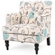 preview thumbnail 3 of 8, Harrison Floral Fabric Tufted Club Chair by Christopher Knight Home - 28.00" L x 29.50" W x 33.50" H