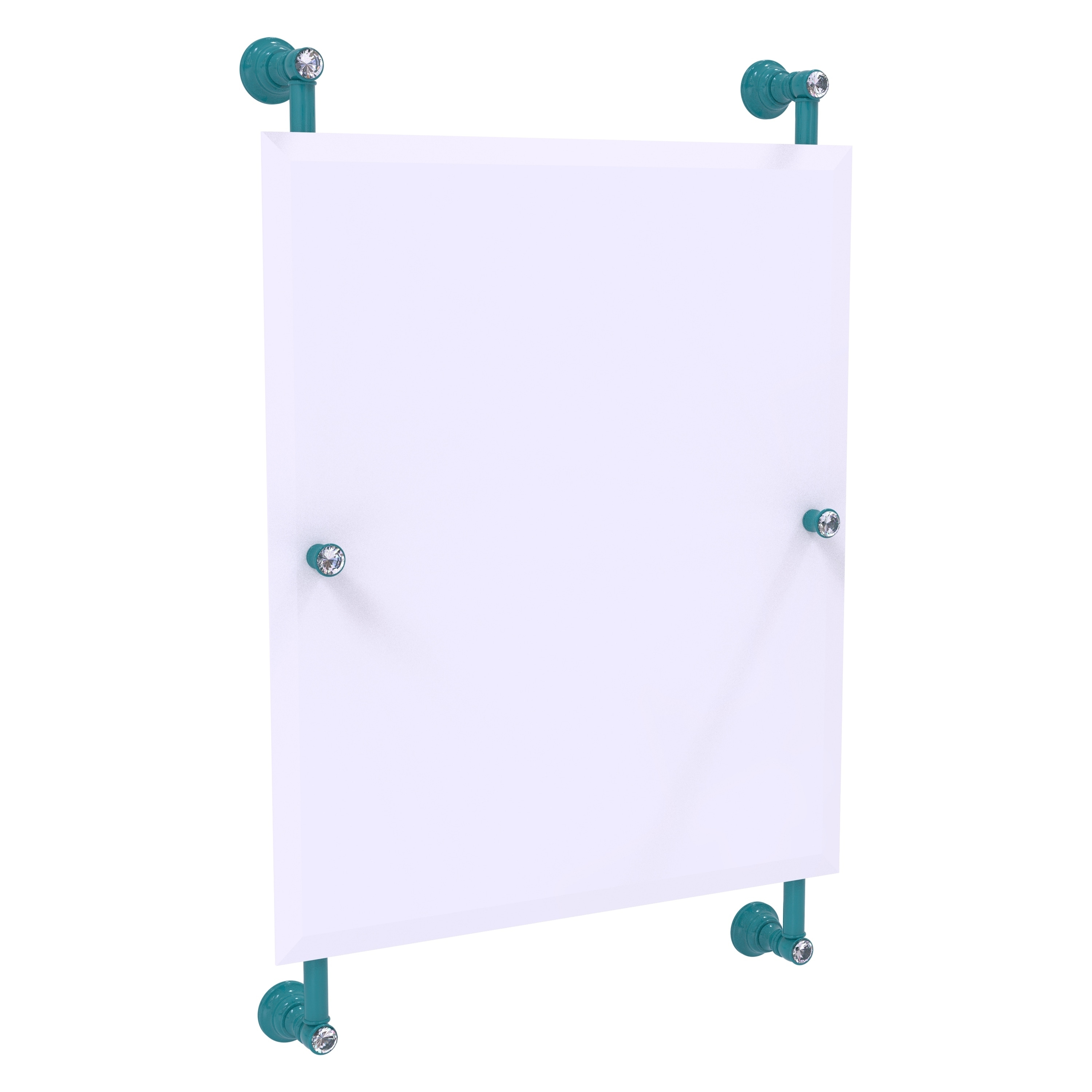 Allied Brass Carolina Crystal Collection Rectangular Frameless Rail Mounted Mirror