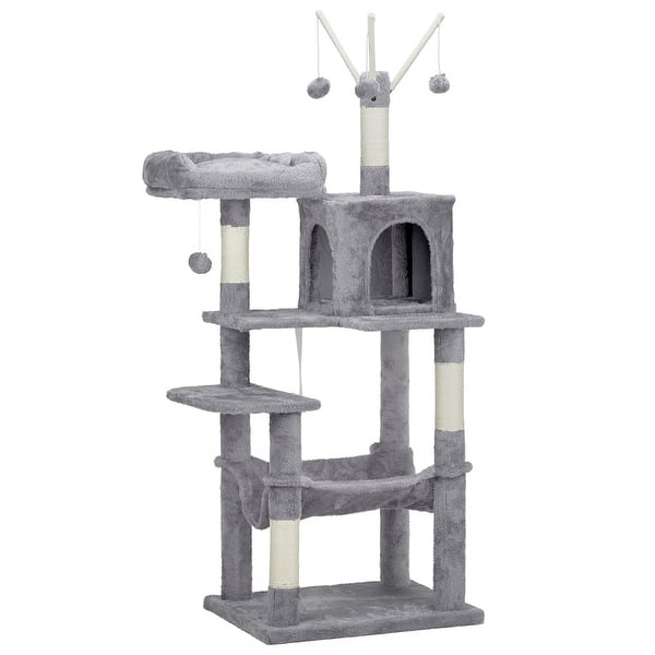 57 inch Cat Tree Cat Tower for Indoor Cats Light Grey - Bed Bath & Beyond -  41029270