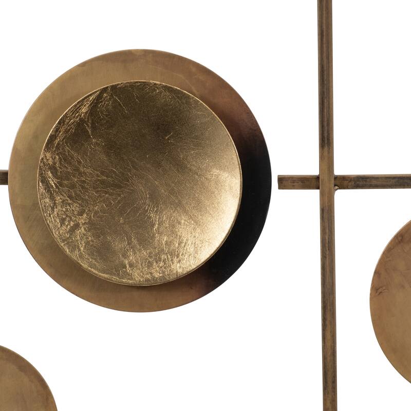 Sagebrook Home Iron Metal Wall Deco - Enliven Your Space with 29" Gold Circles Art Piece, Durable Iron Construction