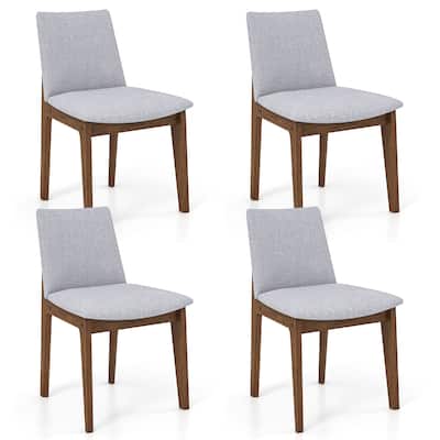 Gymax Wooden Dining Chairs of 4 w/ added Cushions High Curved Back for