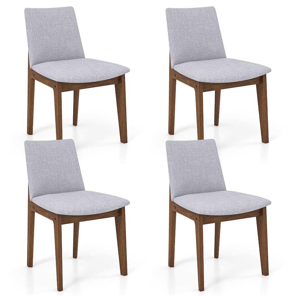 Gymax Wooden Dining Chairs of 4 w/ added Cushions High Curved Back for