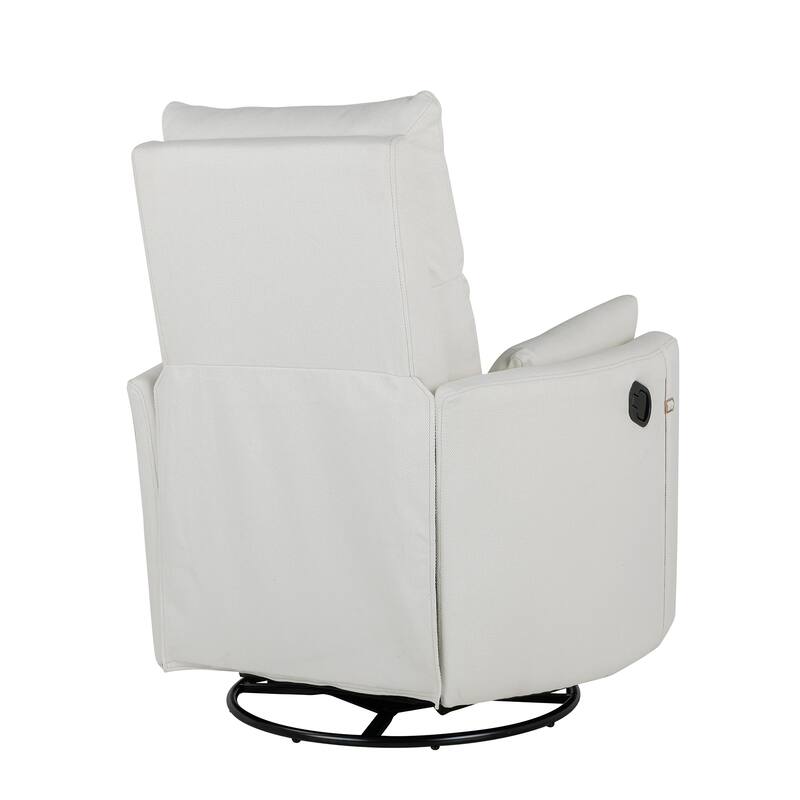 Upholstered Swivel Recliner Manual Rocker