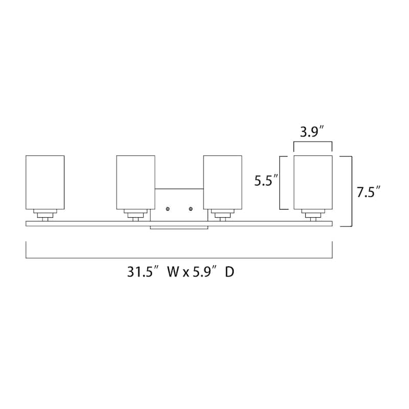 Brushed Nickel 4-Light Vanity Lights with Seedy Glass Shades