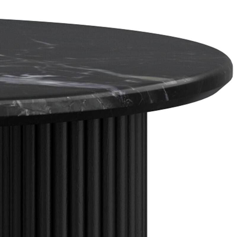 Mid-Century Modern Solid Wood & Marble Coffee Table