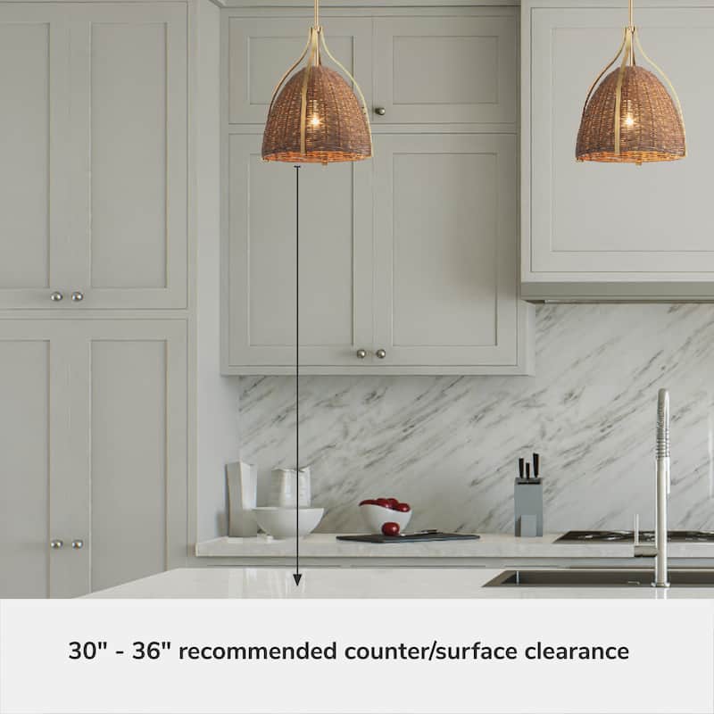 Hunter Arcelia 1-Light 12" Pendant - Modern, Contemporary, Transitional - Kitchen, Island, Dining Room, Entry.