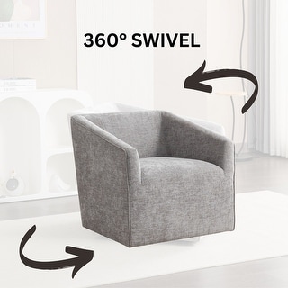 Roundhill Furniture Nice Modern Barrel Armchair, 360° Swivel