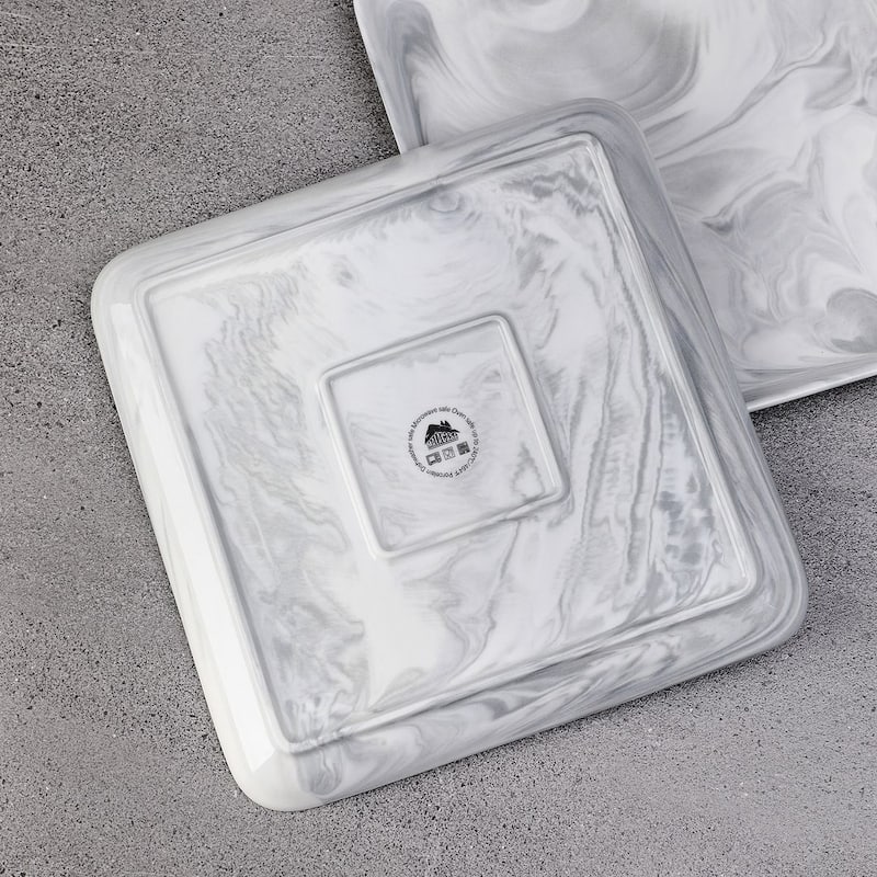 MALACASA Ivy Series Porcelain Square 4-Piece Plates