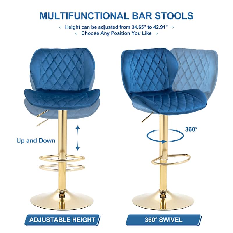 Adjustable Swivel Bar Stools Set Of 2