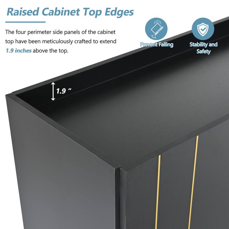 Modern TV Stand with 4 Adjustable Shelves for TVs Up to 70", Shoe Cabinet, Sideboard Cabinet for Living Room