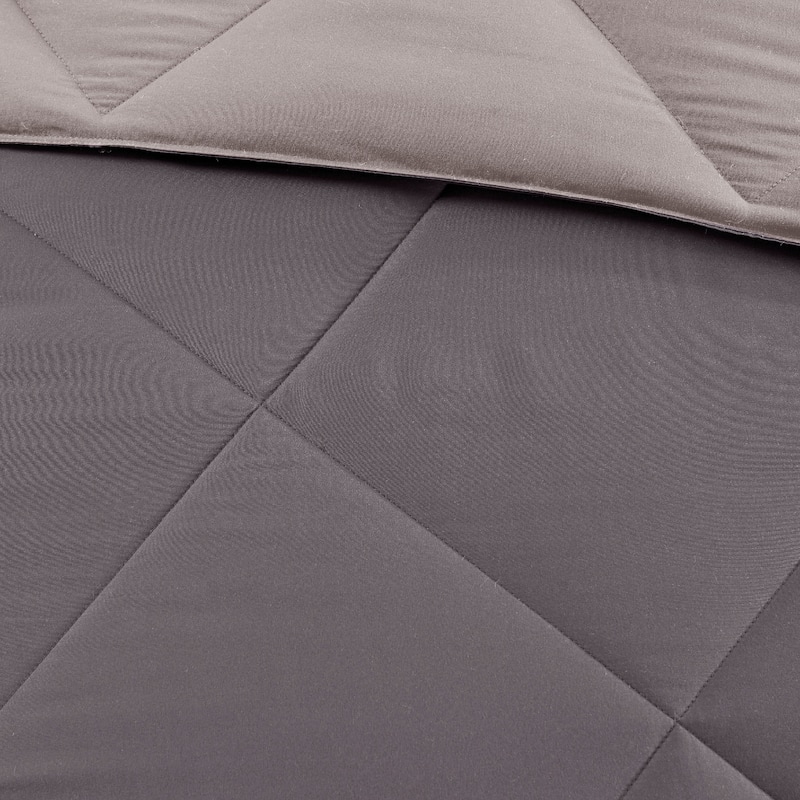 Madison Park Essentials Windsor 3M Scotchgard Diamond Quilting Reversible Down Alternative Comforter Set