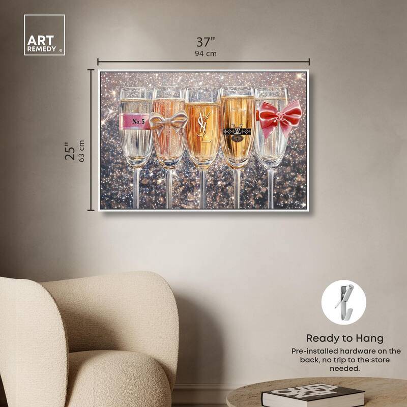 Champagne Glasses Glitz Canvas by Art Remedy