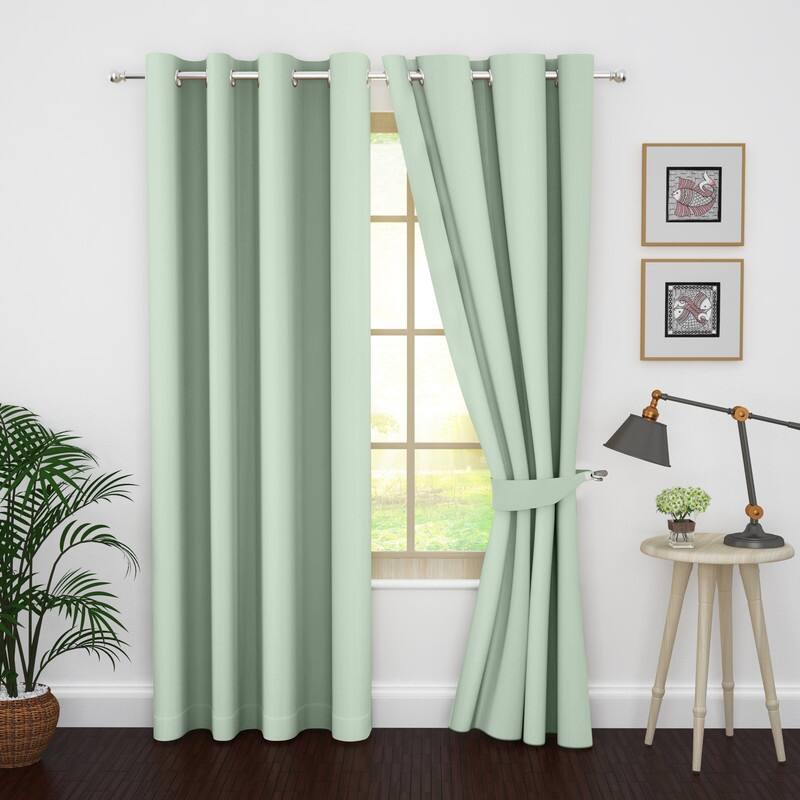 Polyester Thermal Insulated Blackout Curtains by Ample Decor- 2 Panels