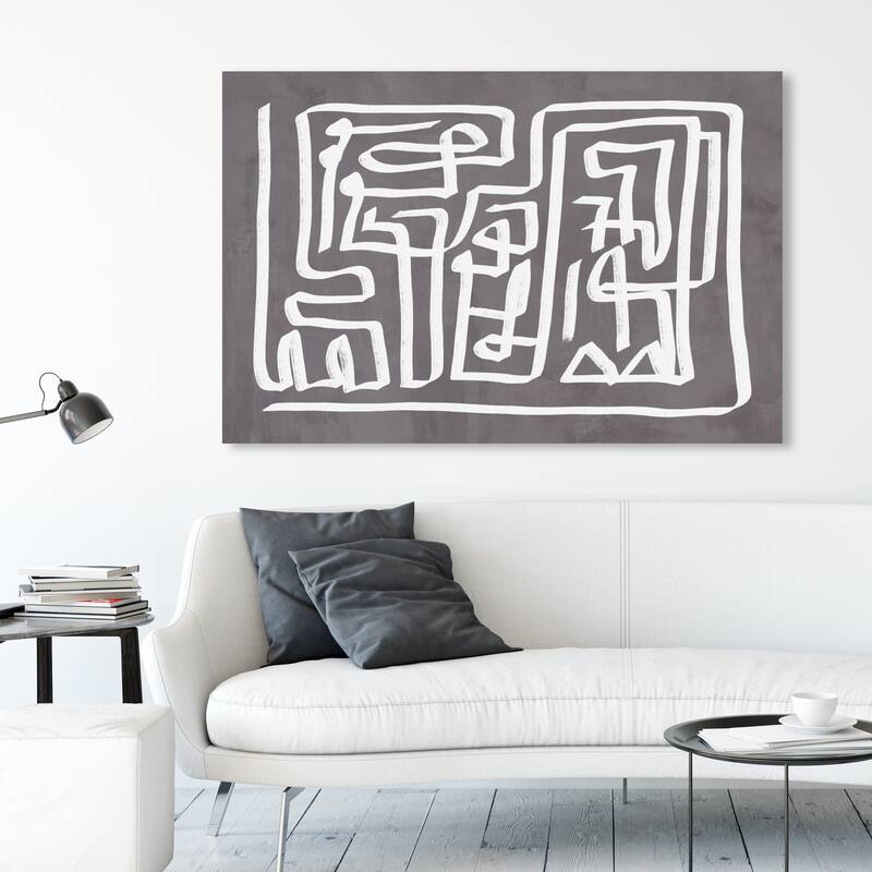 Wynwood Studio Abstract Simba Grey Gray and Modern & Contemporary Wall Art Canvas Print - 36 x 54