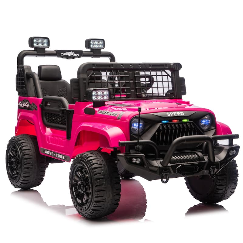 24V 100W*2 Two-seater Kids Ride On Car w/ RC - 3 Speed Adjustable, LED Headlights, 4-Wheel Shock Absorption