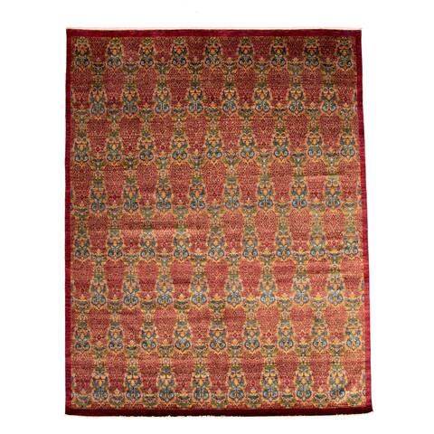 ECARPETGALLERY Hand-knotted Lahore Finest Collection Olive Wool Rug - 11'10 x 15'2