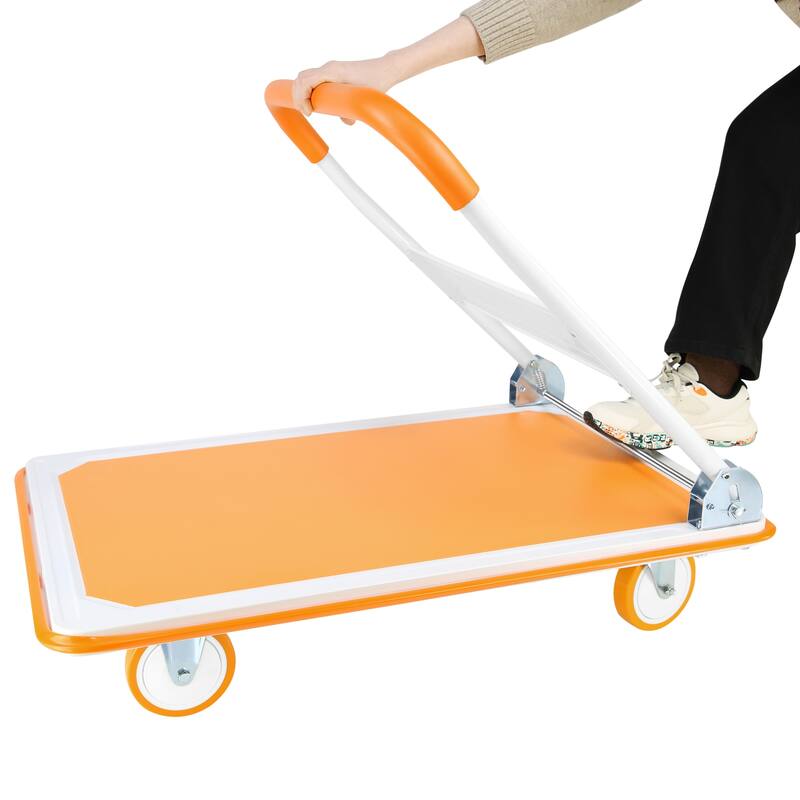 Platform Truck Hand Truck Large Size Foldable Dolly Cart360 Degree Swivel Wheels 660lbs Weight Capacity