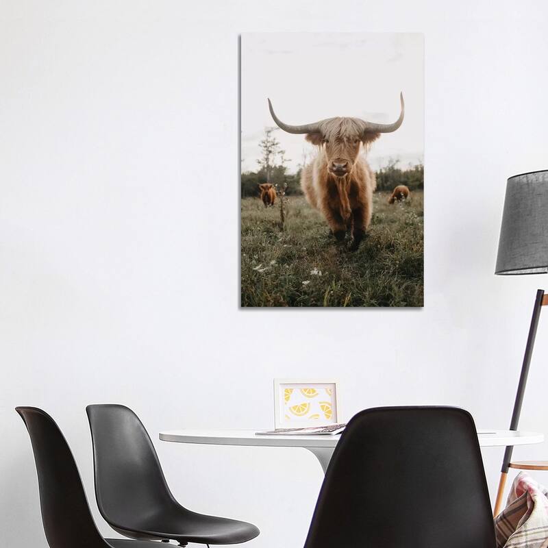 iCanvas "Highland Cow At Sunset" by Chelsea Victoria Canvas Print - 40x26x1.5