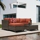 preview thumbnail 1 of 20, 3 Pieces Wicker Patio Outdoor Sectional Set Orange
