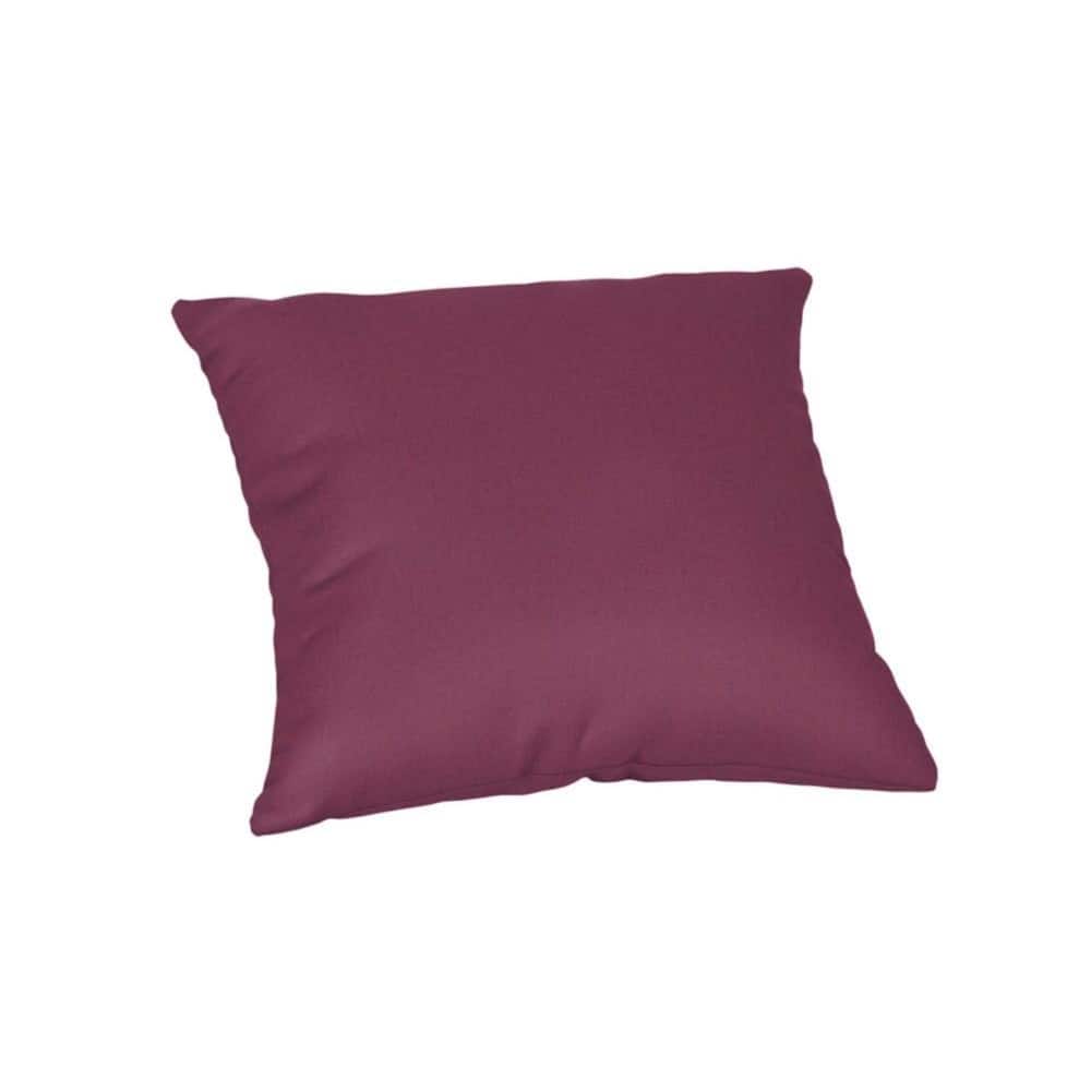 Sunbrella Solid Fabric 1-Piece Indoor/Outdoor Square Throw Pillow, 18"W x 18"L